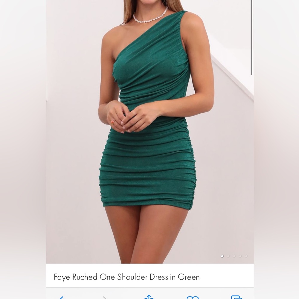 one shoulder green HOCO dress WORN ONCE